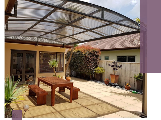 Навесы во двор под ключ в Чехове — изготовление и монтаж