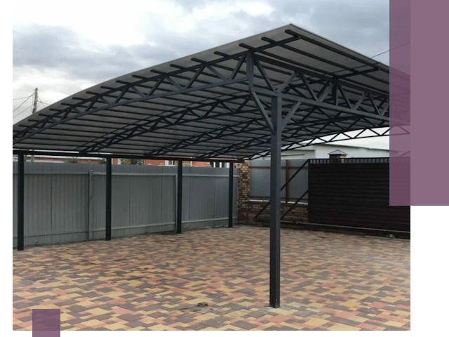 Металлические навесы под ключ в Чехове — изготовление и монтаж