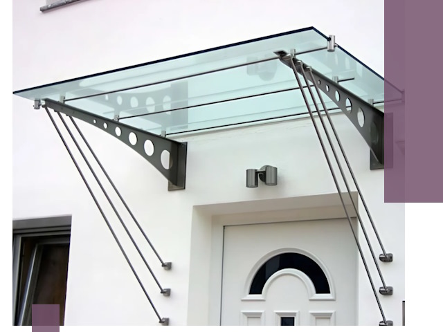 Козырьки над входом под ключ в Чехове — изготовление и монтаж