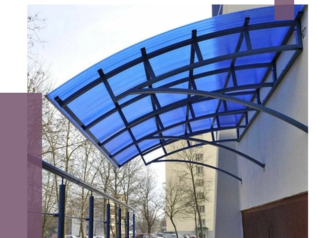 Козырьки из поликарбоната в Чехове от 4270 руб. под ключ | ПРОЛЁТ-Чхв