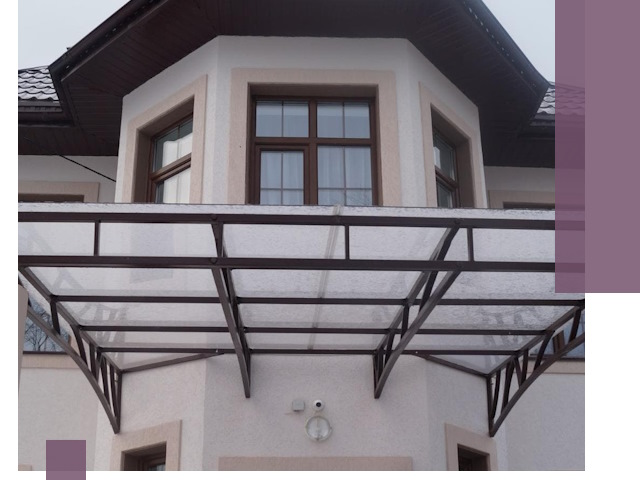 Козырьки из поликарбоната под ключ в Чехове