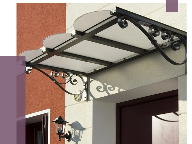 Односкатные козырьки в Чехове от 8337 руб.  | ПРОЛЁТ-Чхв