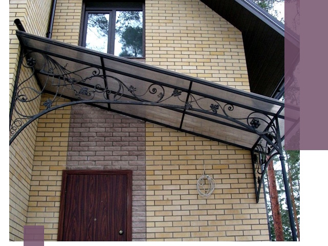 Односкатные козырьки из металла под ключ в Чехове