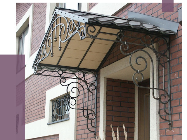 Двускатные козырьки в Чехове под ключ от 12709 руб.