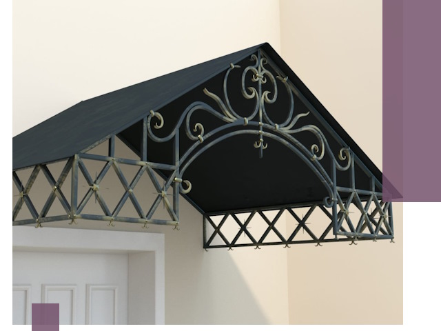 Двускатные металлические козырьки под ключ в Чехове