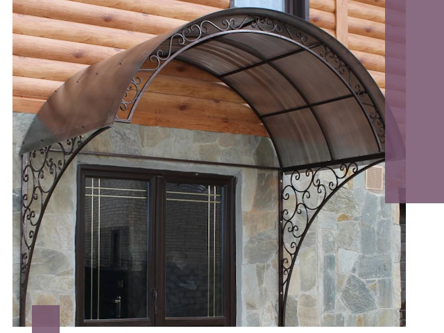 Арочные козырьки под ключ в Чехове: изготовление и монтаж